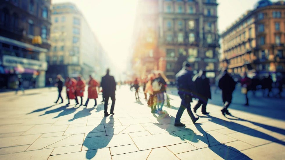 Circulation rue pietonne