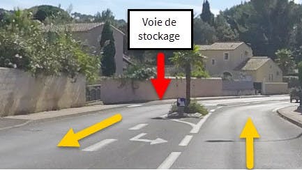 Marquage sol voie stockage