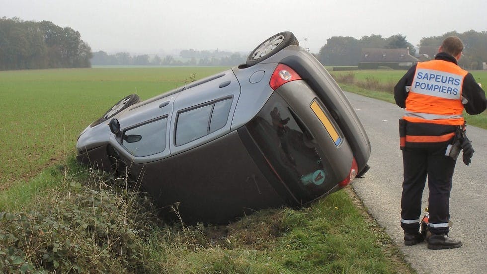 Pompier vehicule fosse