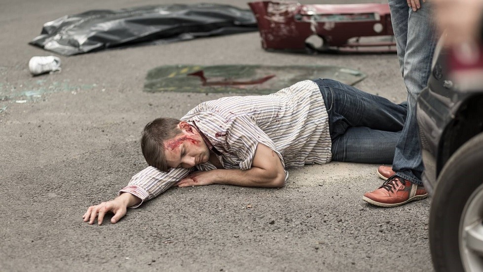 Victime accident chaussee