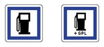 Idéogrammes de points de distribution de carburant