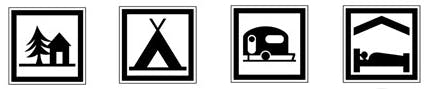 Idéogrammes représentant des lieux de repos 1