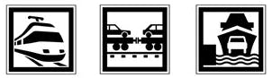 pictogrammes de trains et d'embarcadères