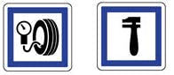 Idéogrammes de garages et de points de réparation