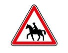 panneau de danger de cavalier