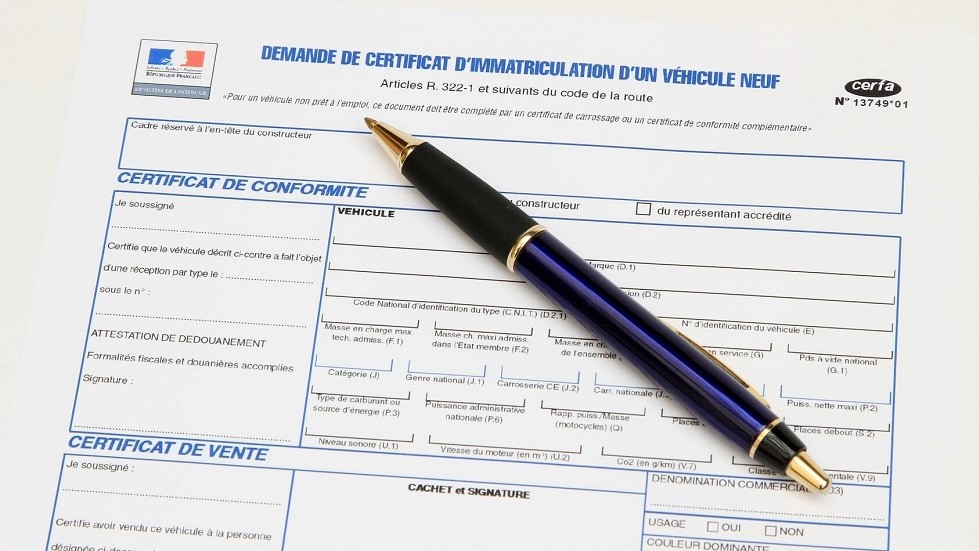 Document demande certificat immatriculation
