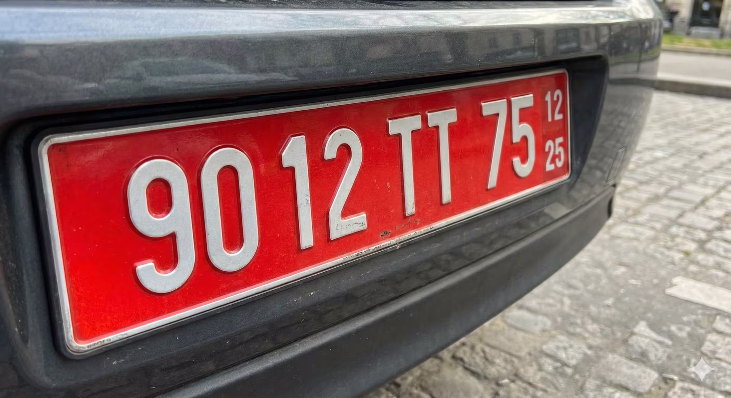 exemple d'une plaque d'immatriculation rouge