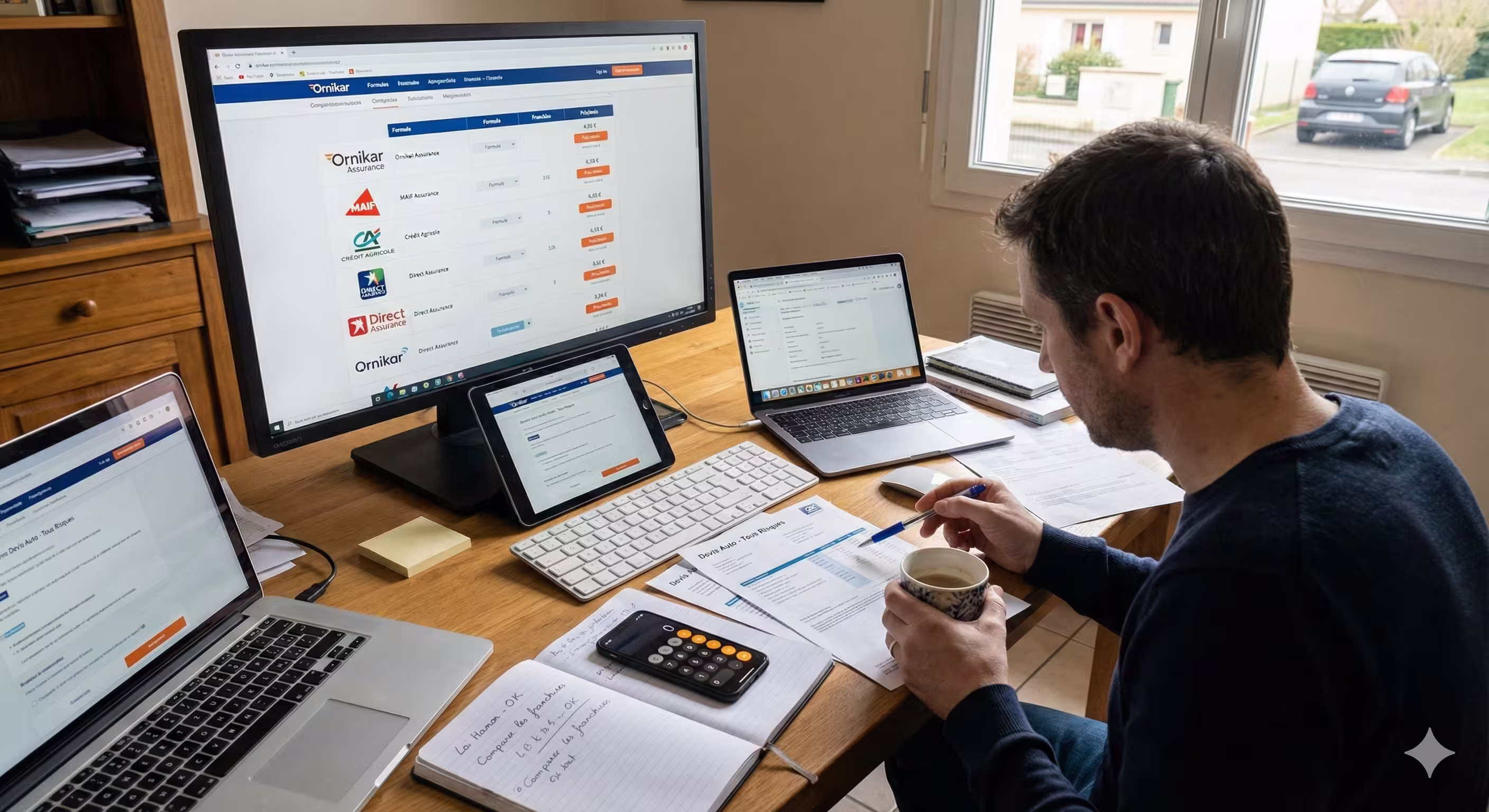 Utilisateur devant la liste de toutes les assurances auto de france