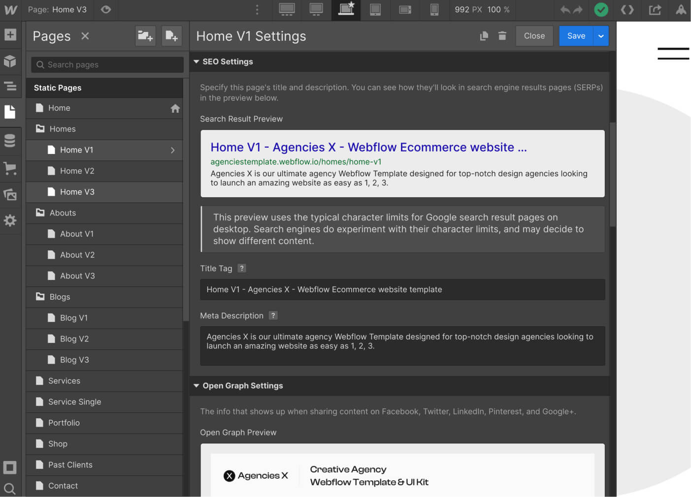 SEO - Agencies X Webflow Template