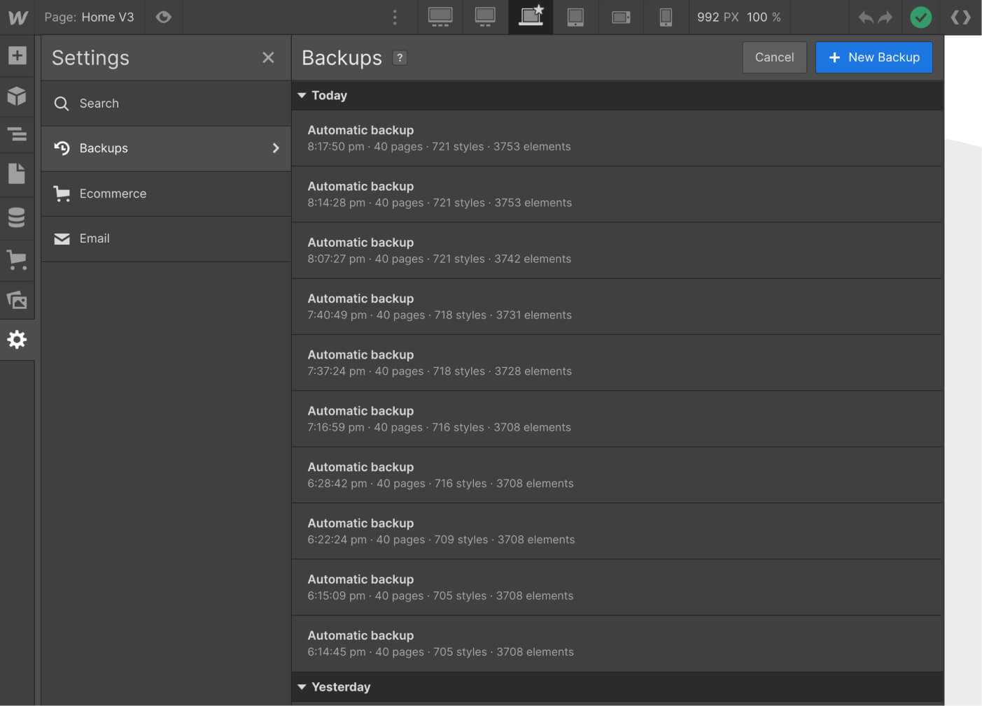 Backups - Agencies X Webflow Template