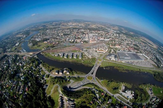 Dronefoto av lillestrøm