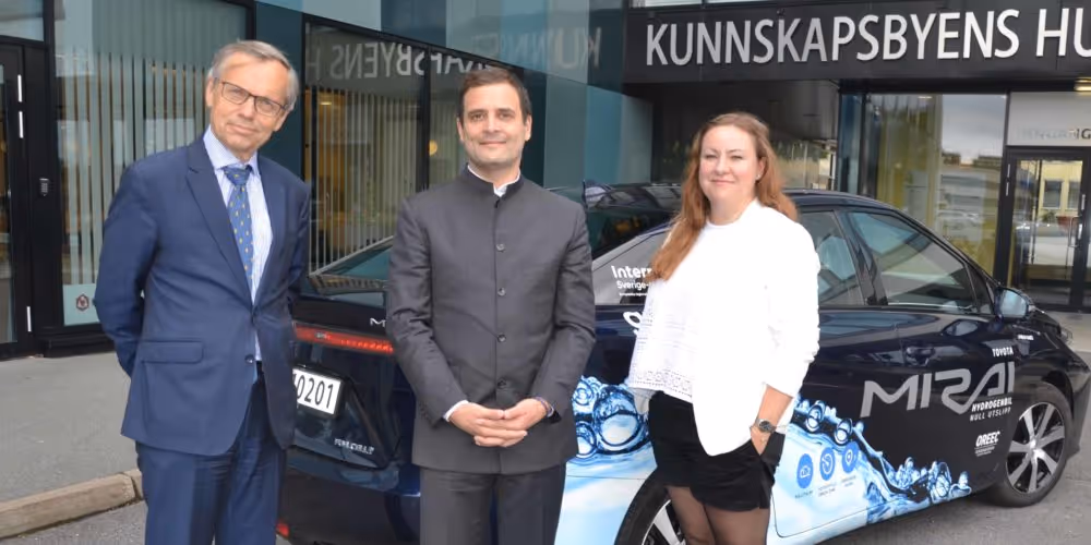 Rahul Gandhi visits the Oslo region in search for green transport solutions