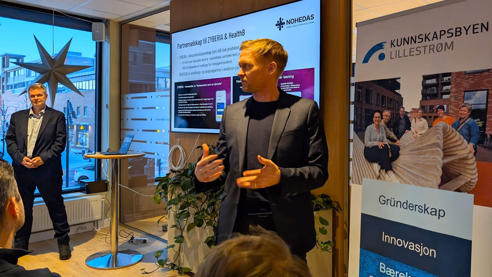 Lars Ove Brenna og Jonas Carsten Jeppesen vil gi en investorpresentasjon av helseteknologiselskapet NOHEDAS.