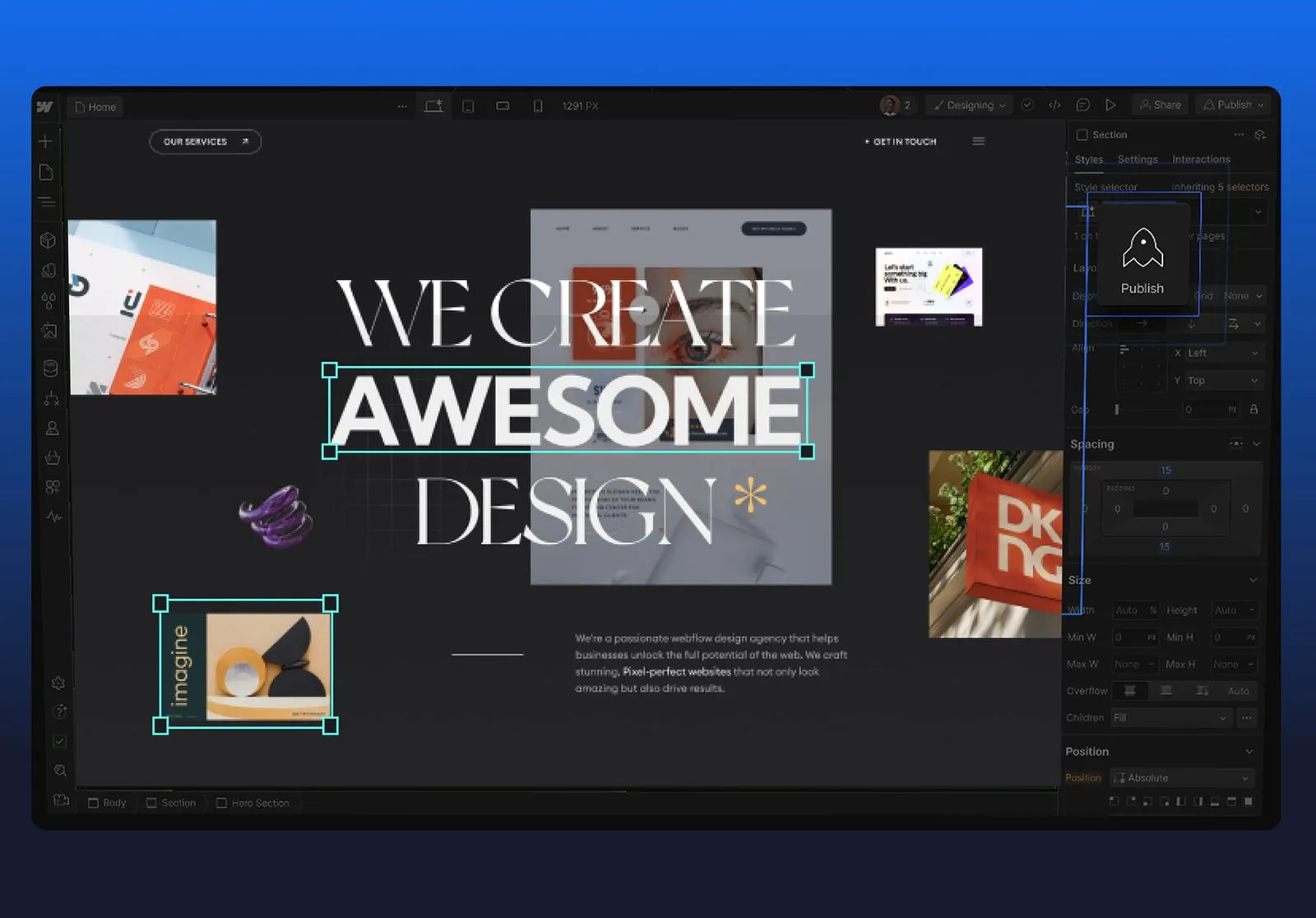 Webflow design customization