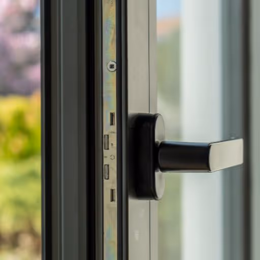 Dark wood-style uPVC front door with side windows and lantern lights
