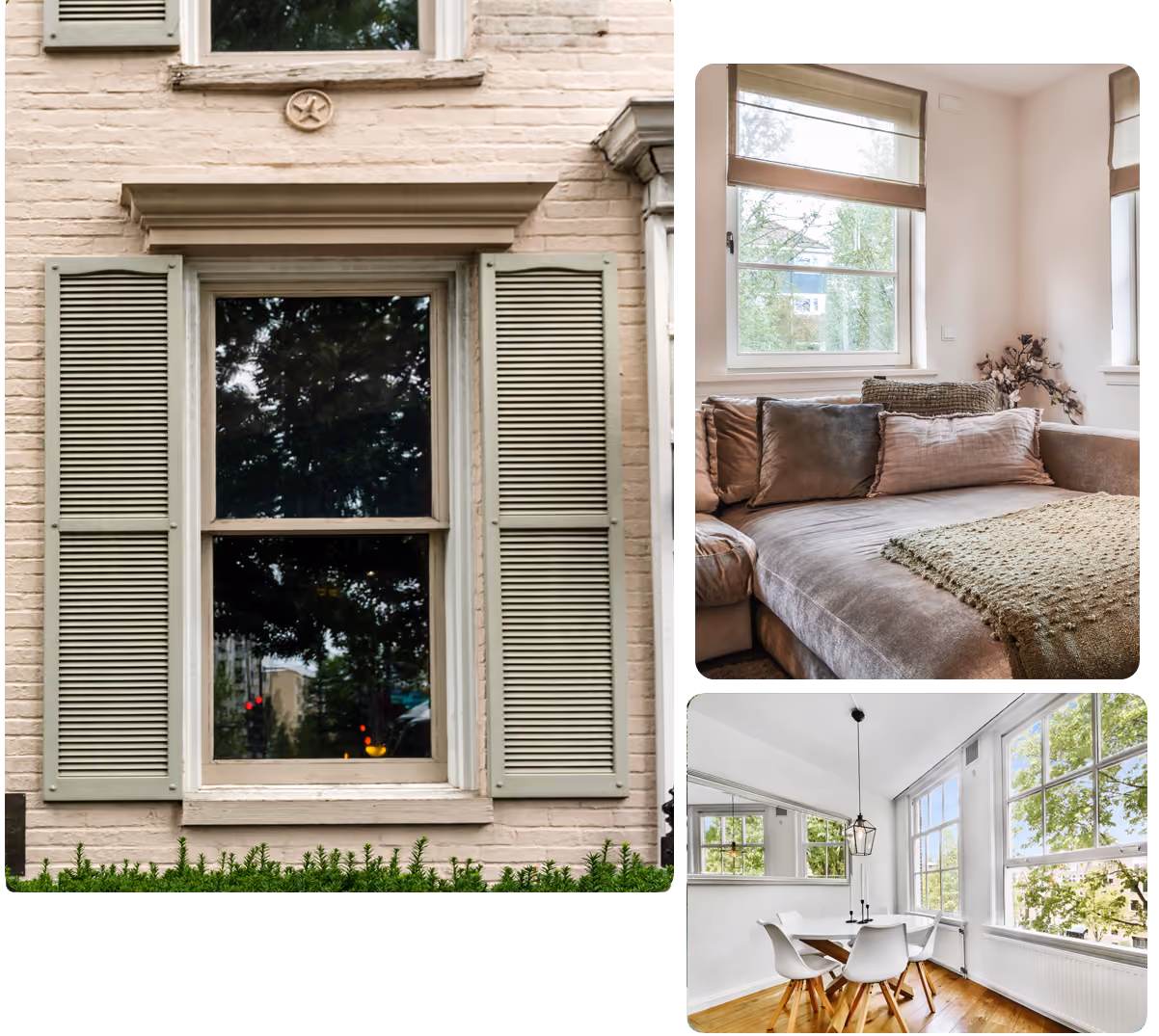 Bright living room featuring double glazed windows and doors, enhancing natural light and energy efficiency.