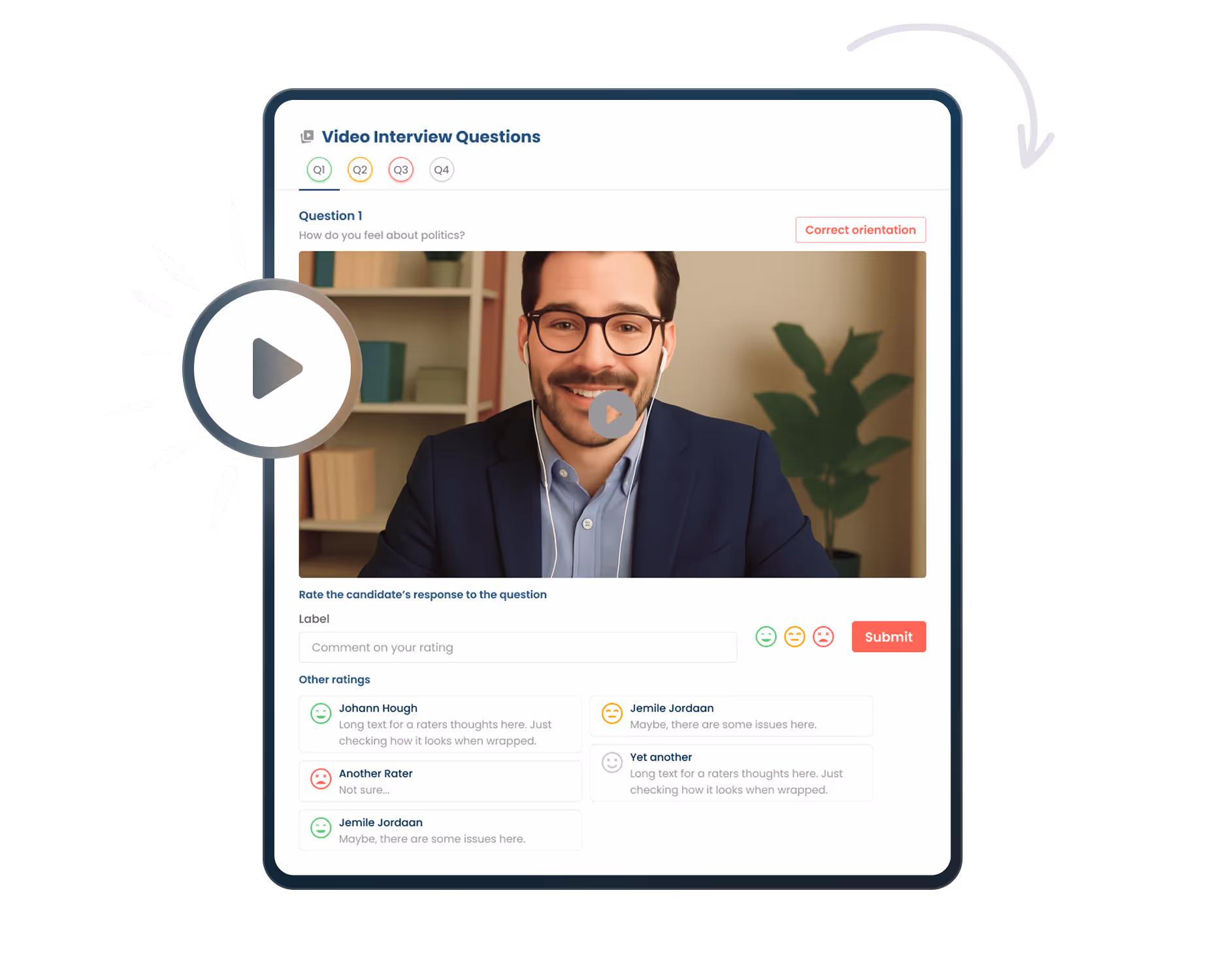 Wamly lets candidates record structured answers with our award-winning one-way video interviews. This is done in their own time and allows you to review them when it suits you.