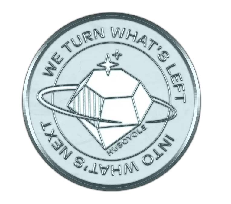 Hubcycle guarantee label with subtle branding and clean design.