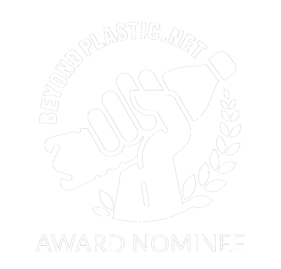 Beyond Plastic.net Award Nominee Icon, showing a hand grabbing a plastic bottle.