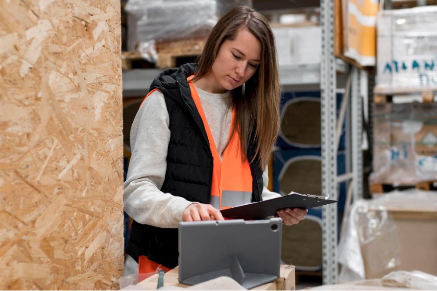 a small business field service professional managing invoicing on-site,
