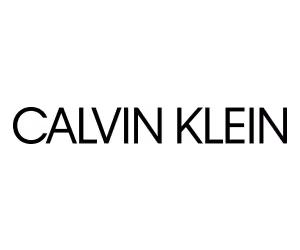 Calvin Klein logo in bold black uppercase letters on white background