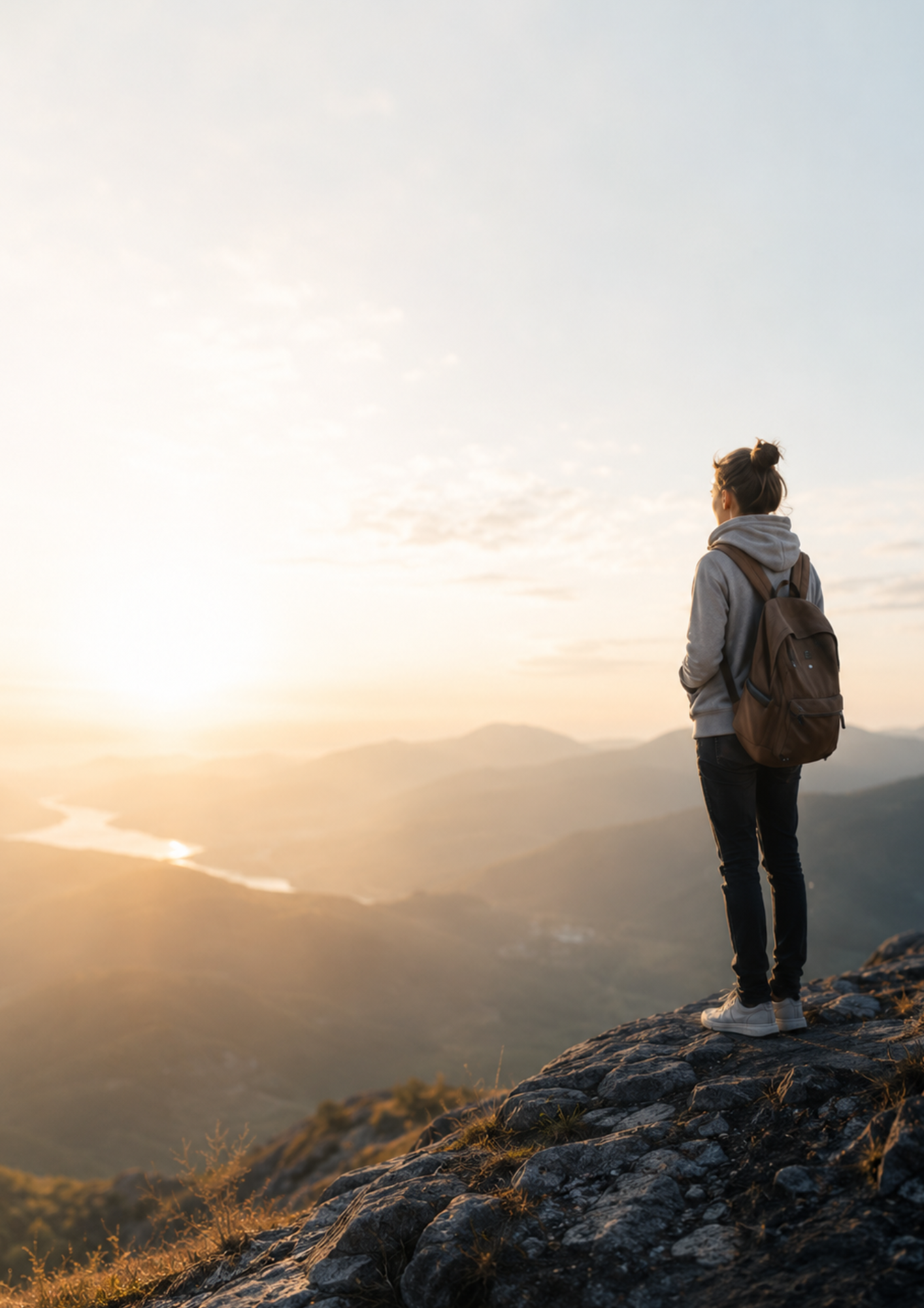 Young professional looking towards the future