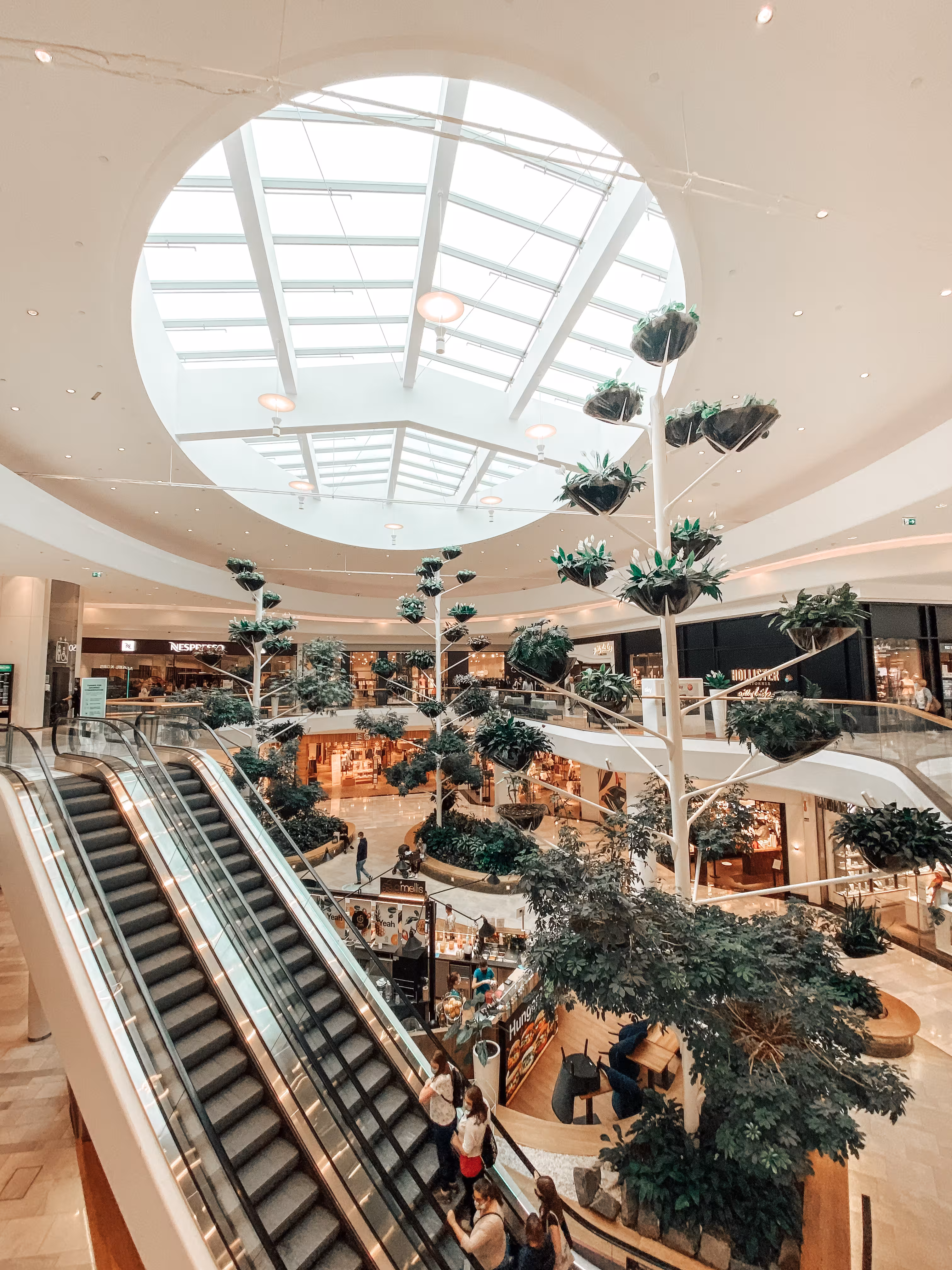 Interior of Westfield Chodov shopping centre in Prague, Czechia