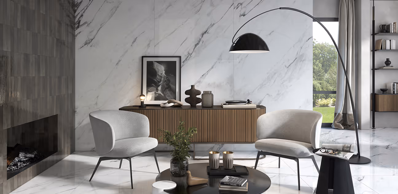 Marble & porcelain slabs processing is a complex and skilled task that trequires precision and attention to detail. We are able to create a wide range of products, including kitchen and bathroom counter tops, flooring, and custom furniture / installations. 