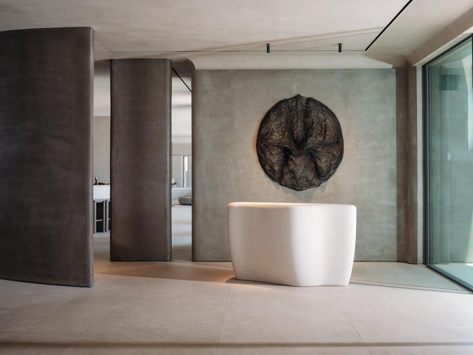 Solid Limestone Marble Reception