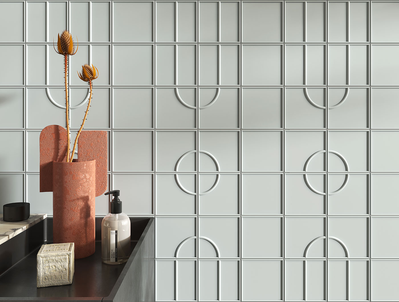 Micro Azure Line Curve Plain