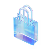 A clear plastic bag with three handles.