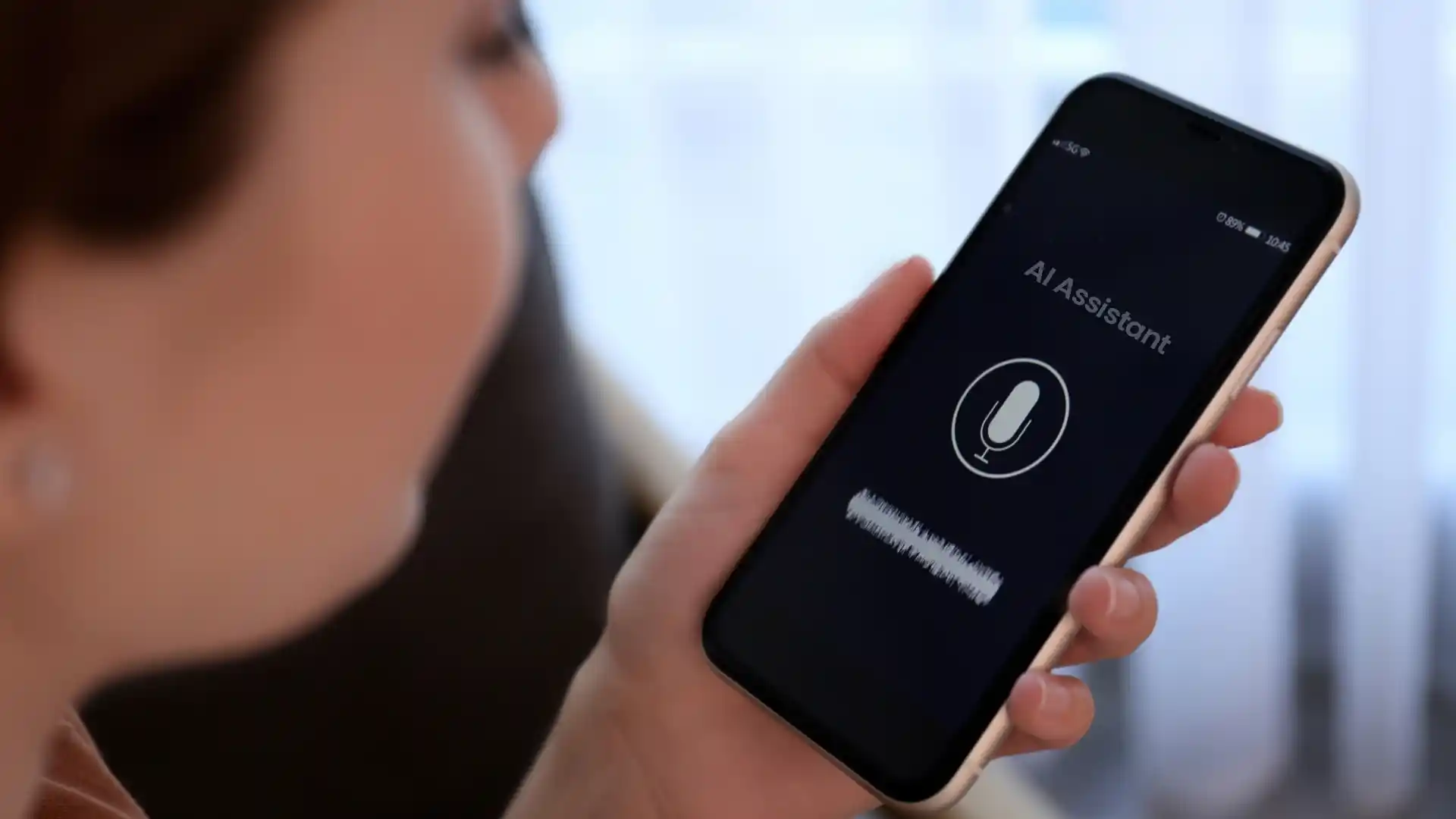 Screen image of an AI voice assistant interaction with a customer.