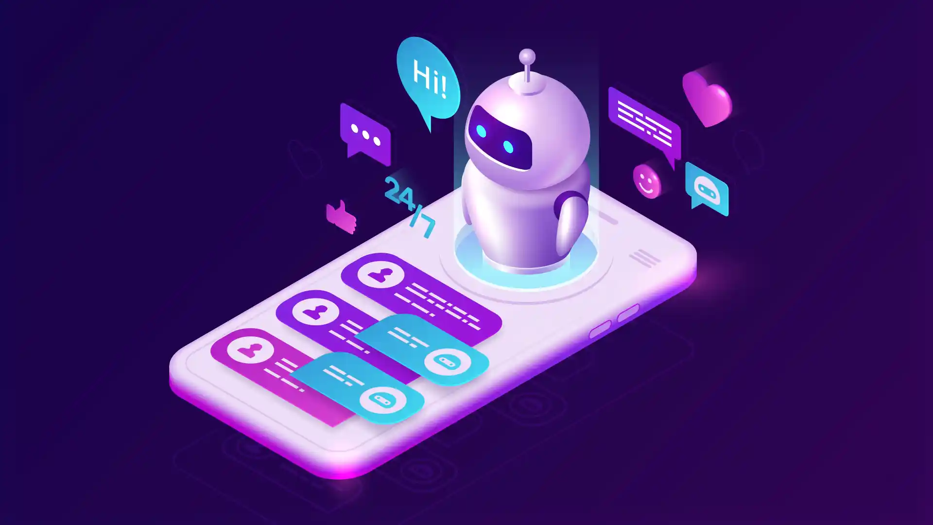 Screen image depicting voice bot technology.