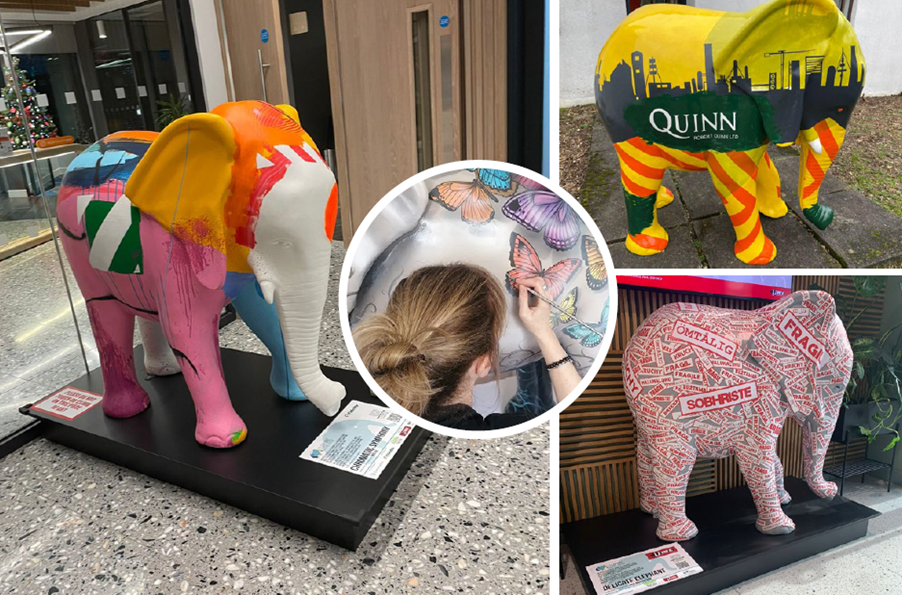 A collage of images of a person painting an elephantAI-generated content may be incorrect.