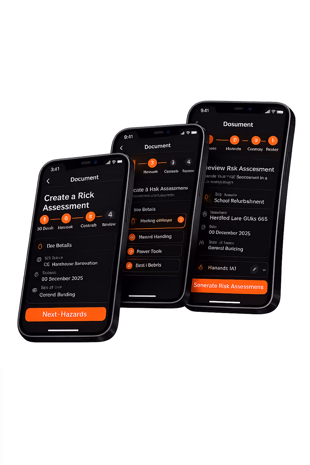 Graftly app showing how easy it is to create HSE-compliant risk assessments in a few simple steps