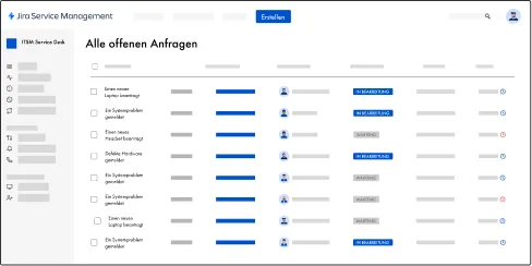 Jira Service Management Übersicht Beispiel-Screenshot