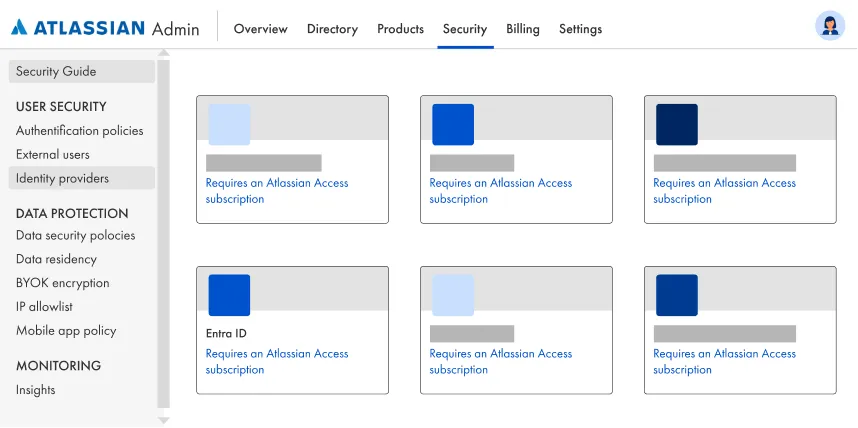 Atlassian Admin Beispiel-Screenshot