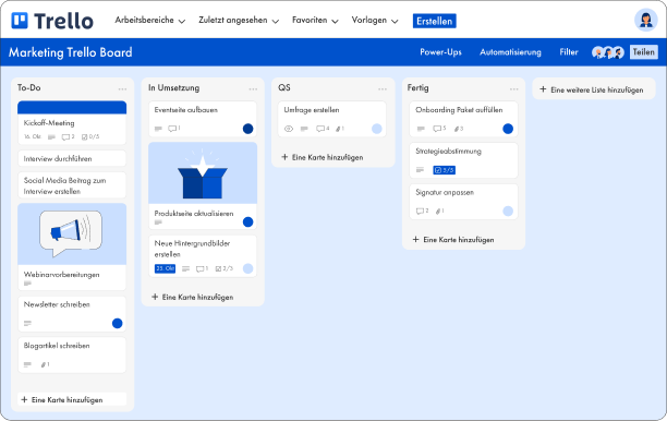 Trello Board Beispiel-Screenshot