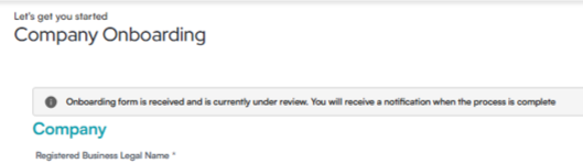 Workbloom company onboarding form received message