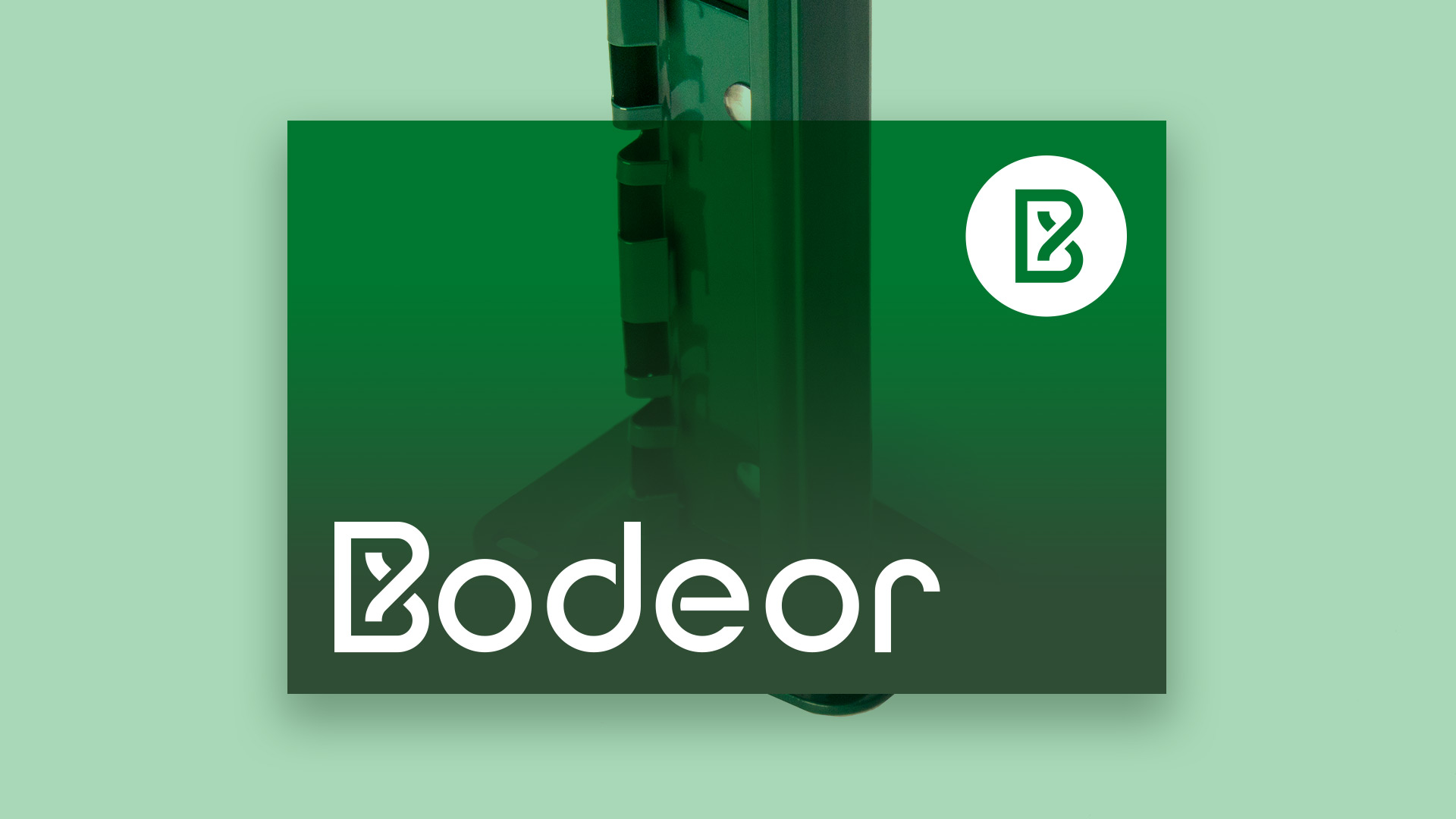 Bodeor logo design presentation with fence post photography
