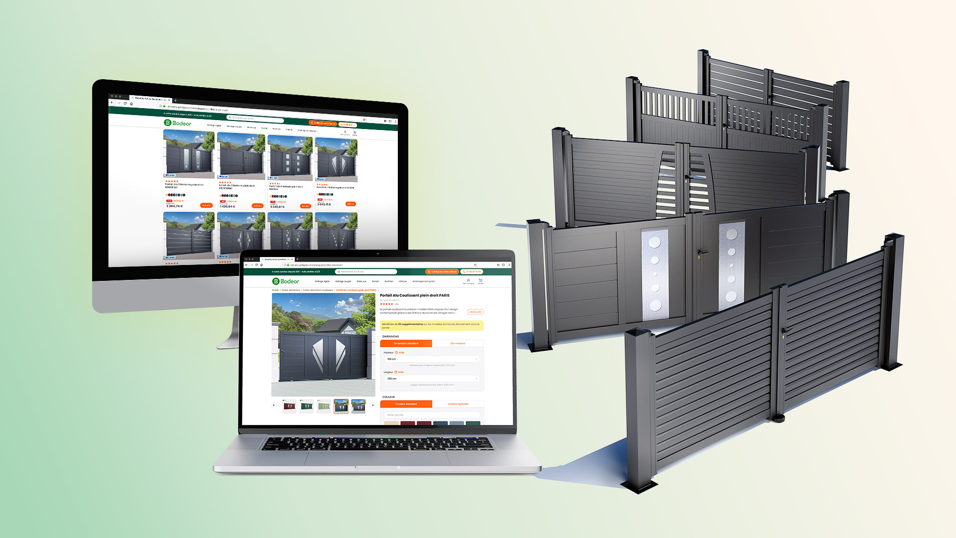 Bodeor Website iMac Mockup Portal 3D render