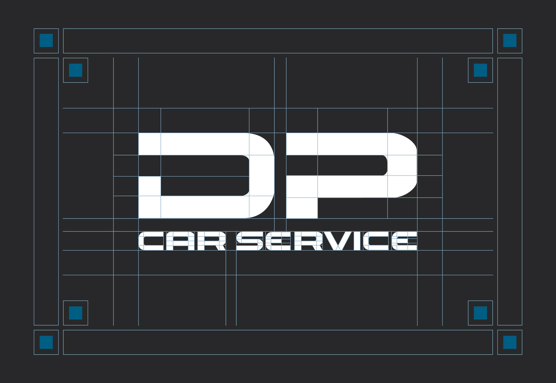 DP Car Service logo construction lines