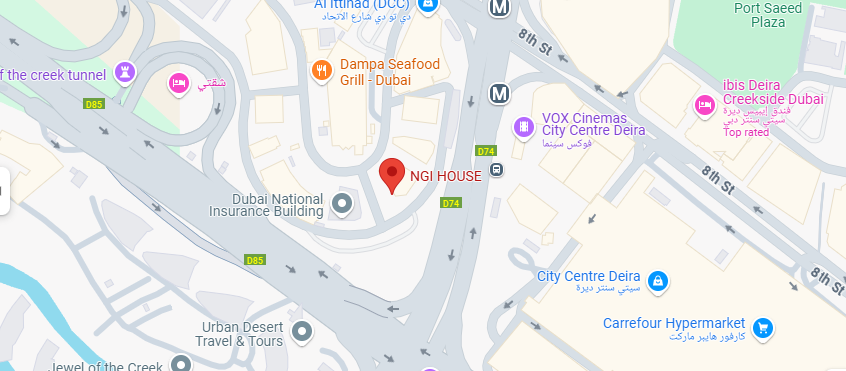 Business location marker – NGI Building, near Deira City Centre