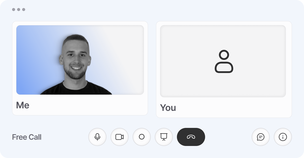 Illustration of a free discovery call between Nikola and a potential client