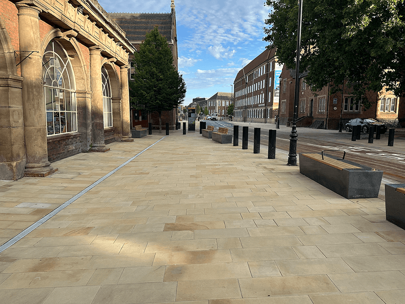 newly flagged path in stoke city centre by lcs