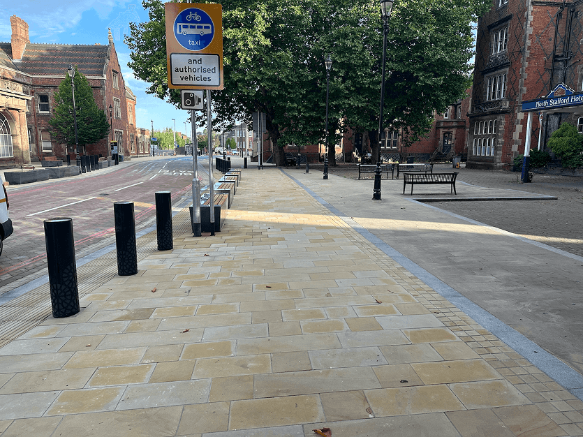 newly flagged path in stoke city centre by lcs