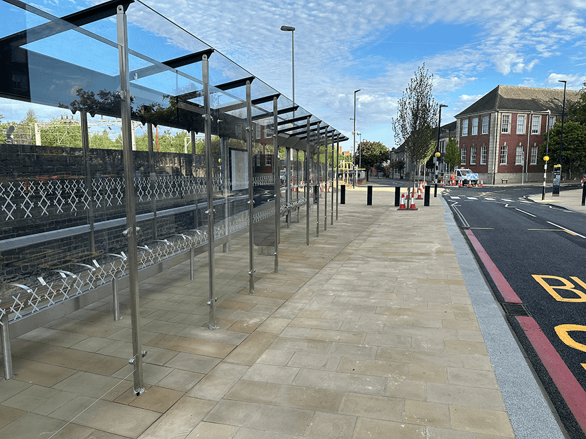 new bus stop in stoke city centre by lcs