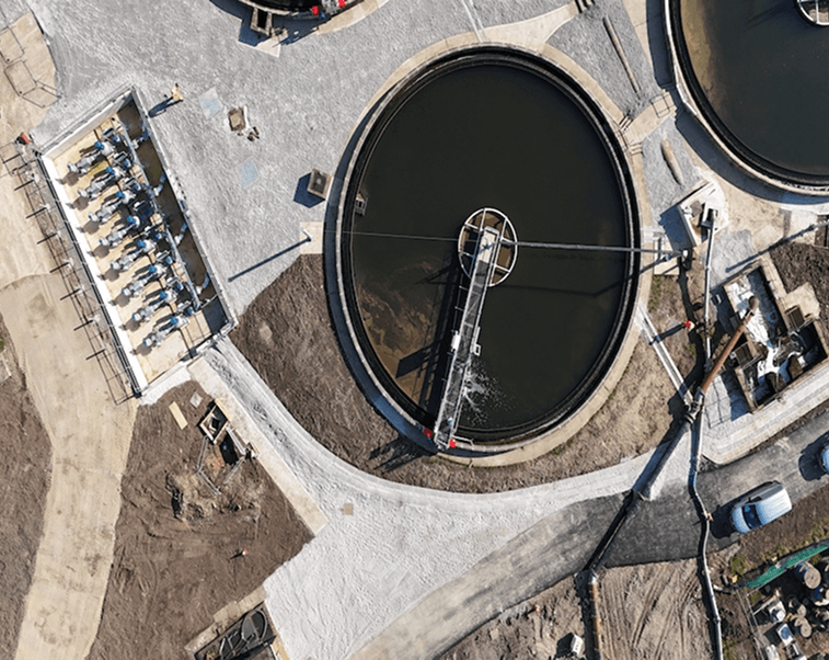 overhead view of the macclesfield wwtw project