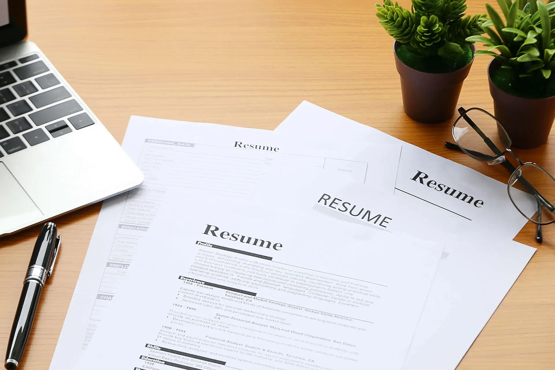 Resumes on the table