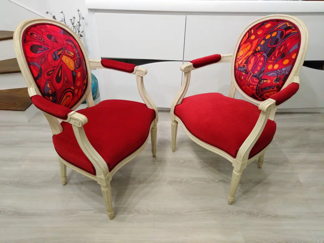 exemple fauteuils cabriolets après restauration